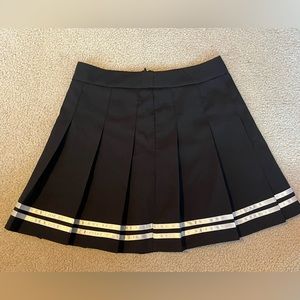 Black and White Pleated Skirt